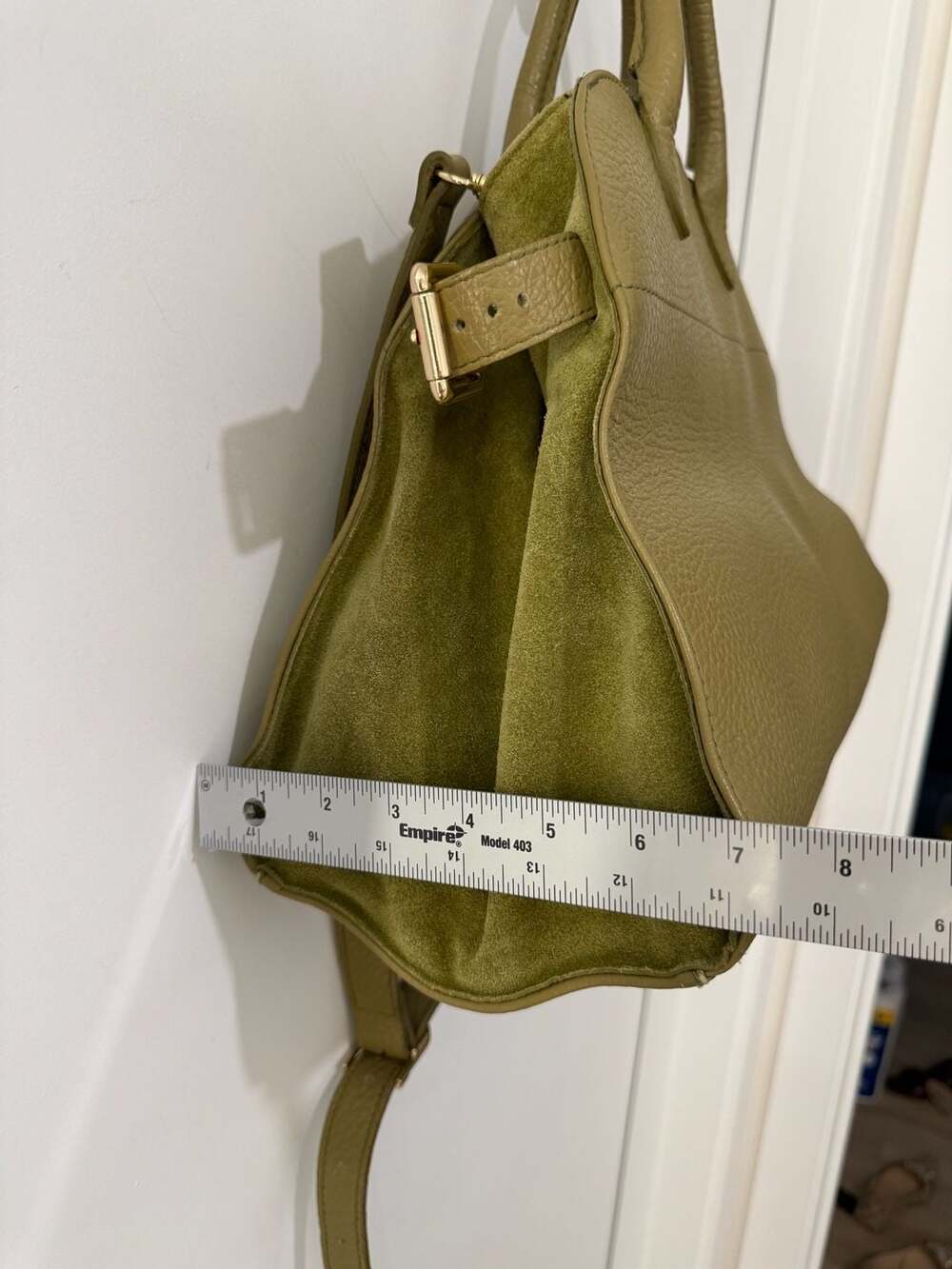 Anna Paola Italian Leather Handbag Riva Iride Green Crossbody Satchel - Picture 6 of 14